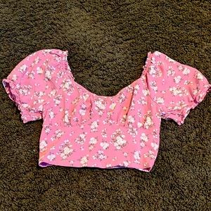 Pink floral top from hollister